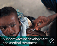 Support vaccine development and medical treatment